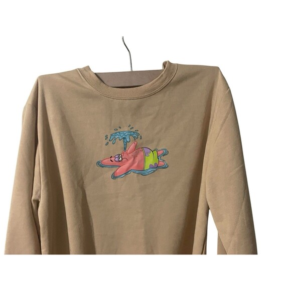 SPONGEBOB SQUAREPANTS SWEATSHIRTMEN SMALL BEIGE New With Tags - Picture 15 of 16